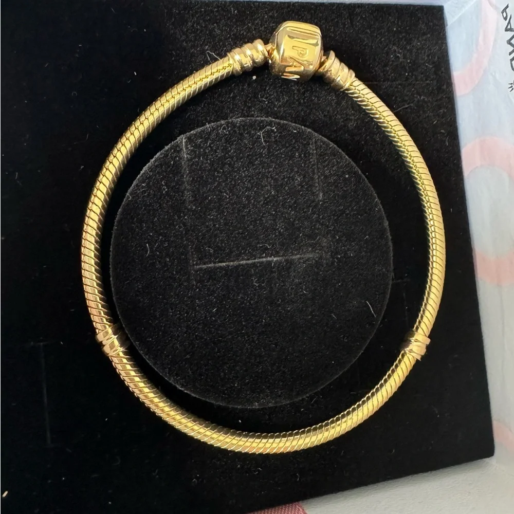 ❗️NEW❗️100% Authentic PANDORA Moments Snake Bracelet 14k Yellow Gold 7.9”